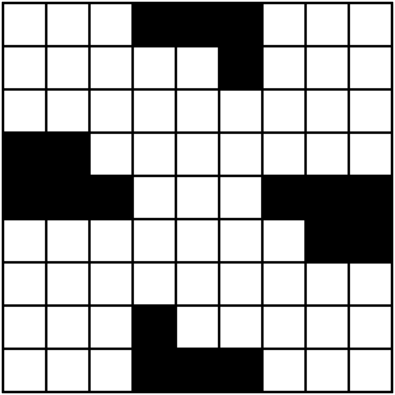 A 9x9 crossword grid